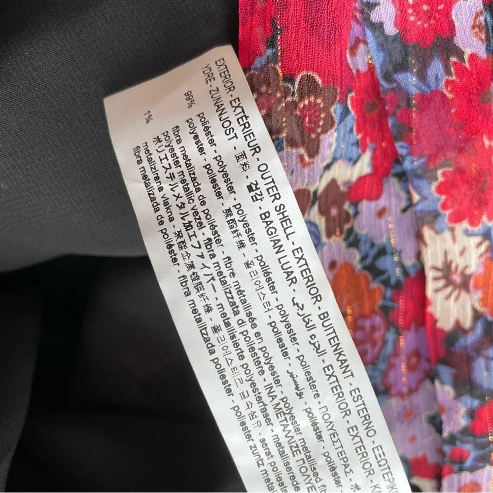 🆕 Zara Puff Sleeve Floral Ruched Mini Dress | XS - Picture 7 of 8